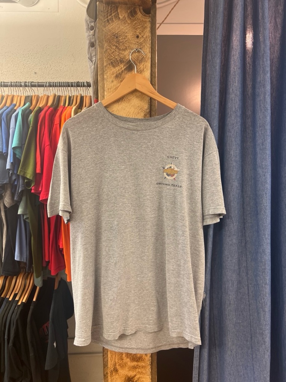 Vintage Chevy Driving Texas Grey T-shirt